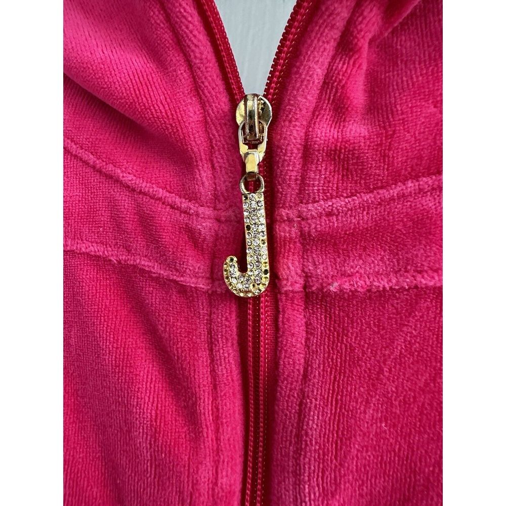 Juicy Couture Soft Velour Hot Pink Track Suit Jacket Pants‎ Set Size Small - Picture 3 of 9